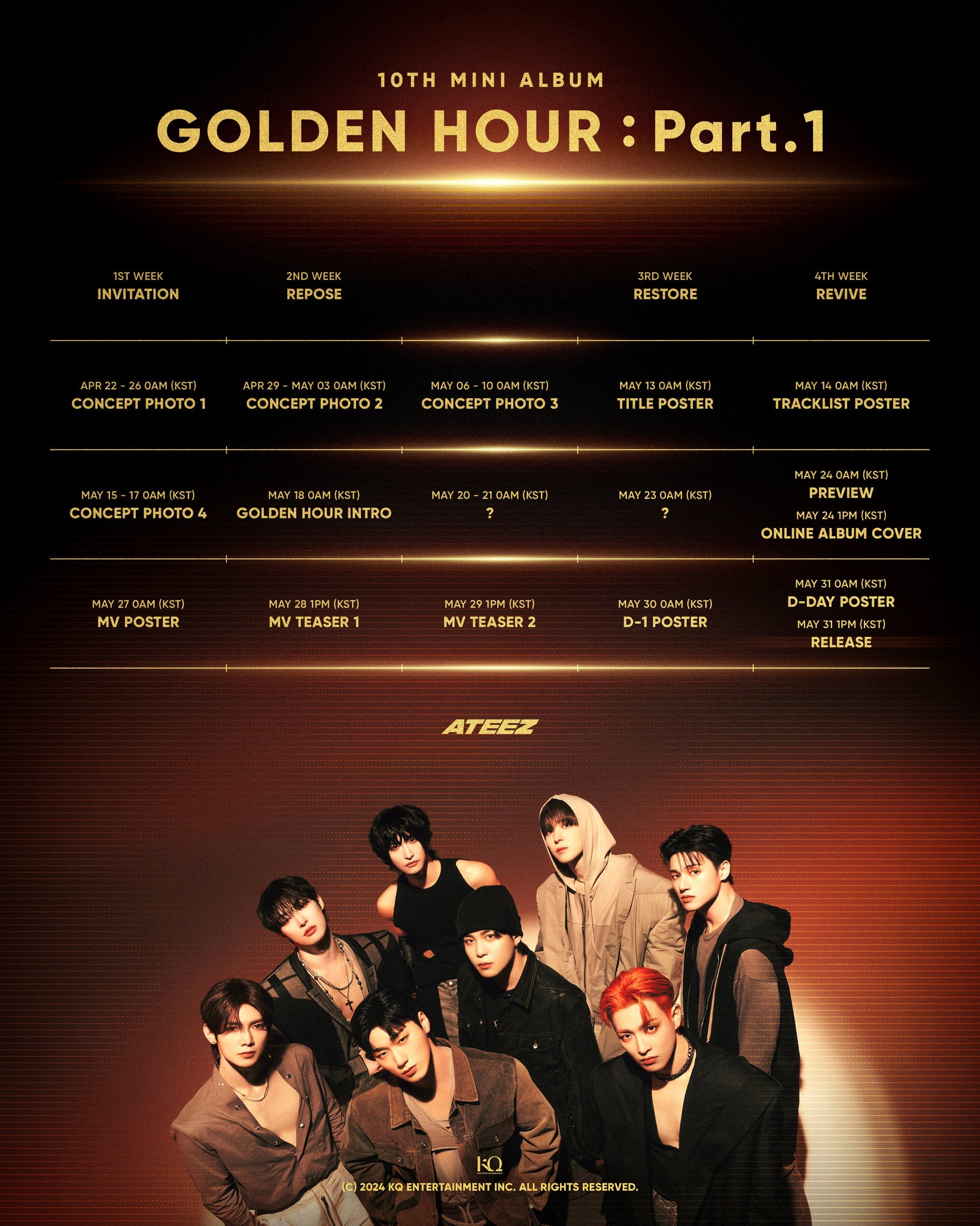 ATEEZ To Make Comeback With "GOLDEN HOUR: Part 1" In May