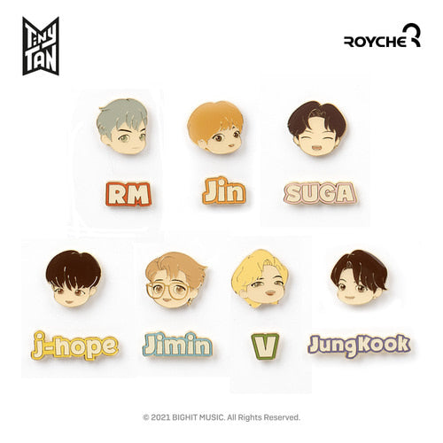 BTS ピンバッジ BTS Premium Gold Enamel Pin Badge & Keyring RM Jin SUGA j-hope