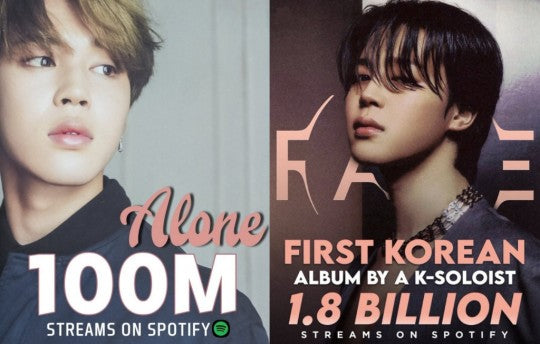 [Kpop Planet News] BTS Jimin's "FACE" Achieves 1.8B Streams On Spotify
