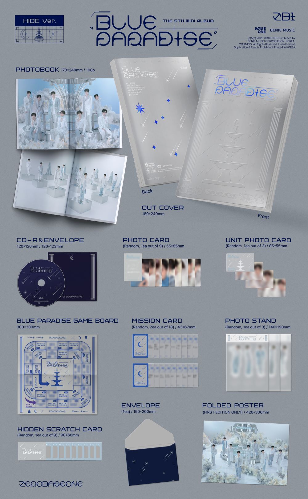 ZEROBASEONE - BLUE PARADISE (Discounted Sealed Album) – Kpop
