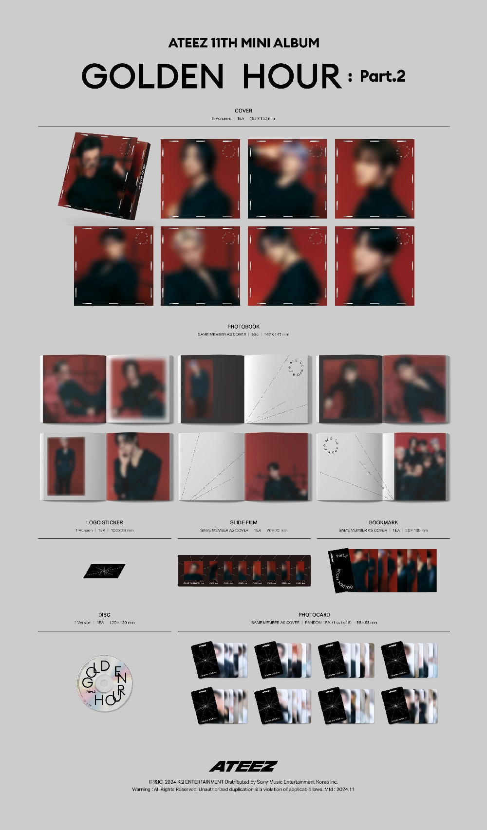 ATEEZ - GOLDEN HOUR : Part.2 (DIGIPACK VER.) (Discounted Sealed Album)