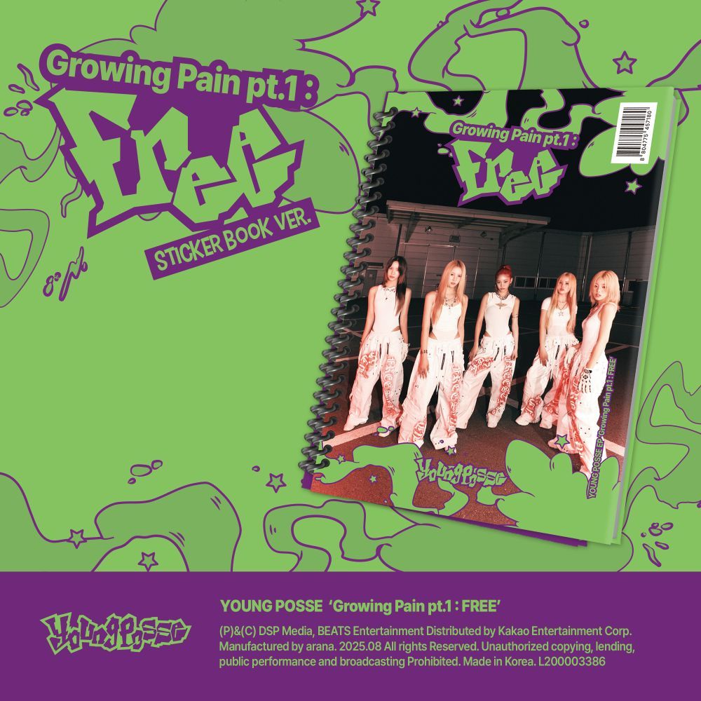 YOUNG POSSE -  Growing Pain pt.1 : FREE  (Sticker Book ver.)