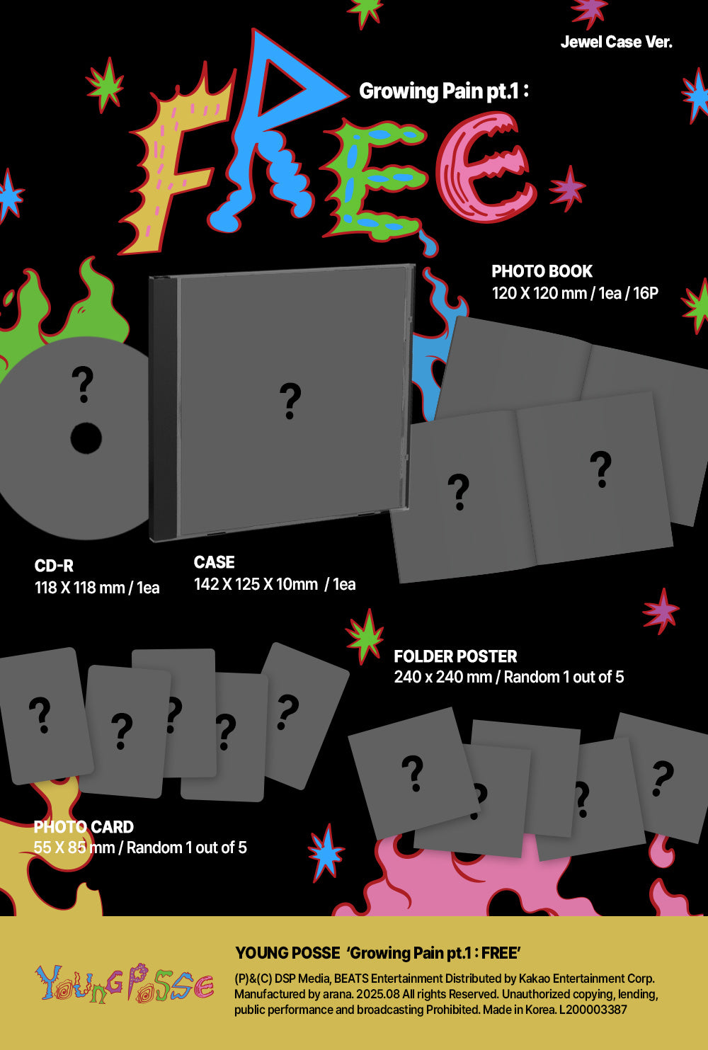 YOUNG POSSE - Growing Pain pt.1 : FREE (Jewel Case ver.)