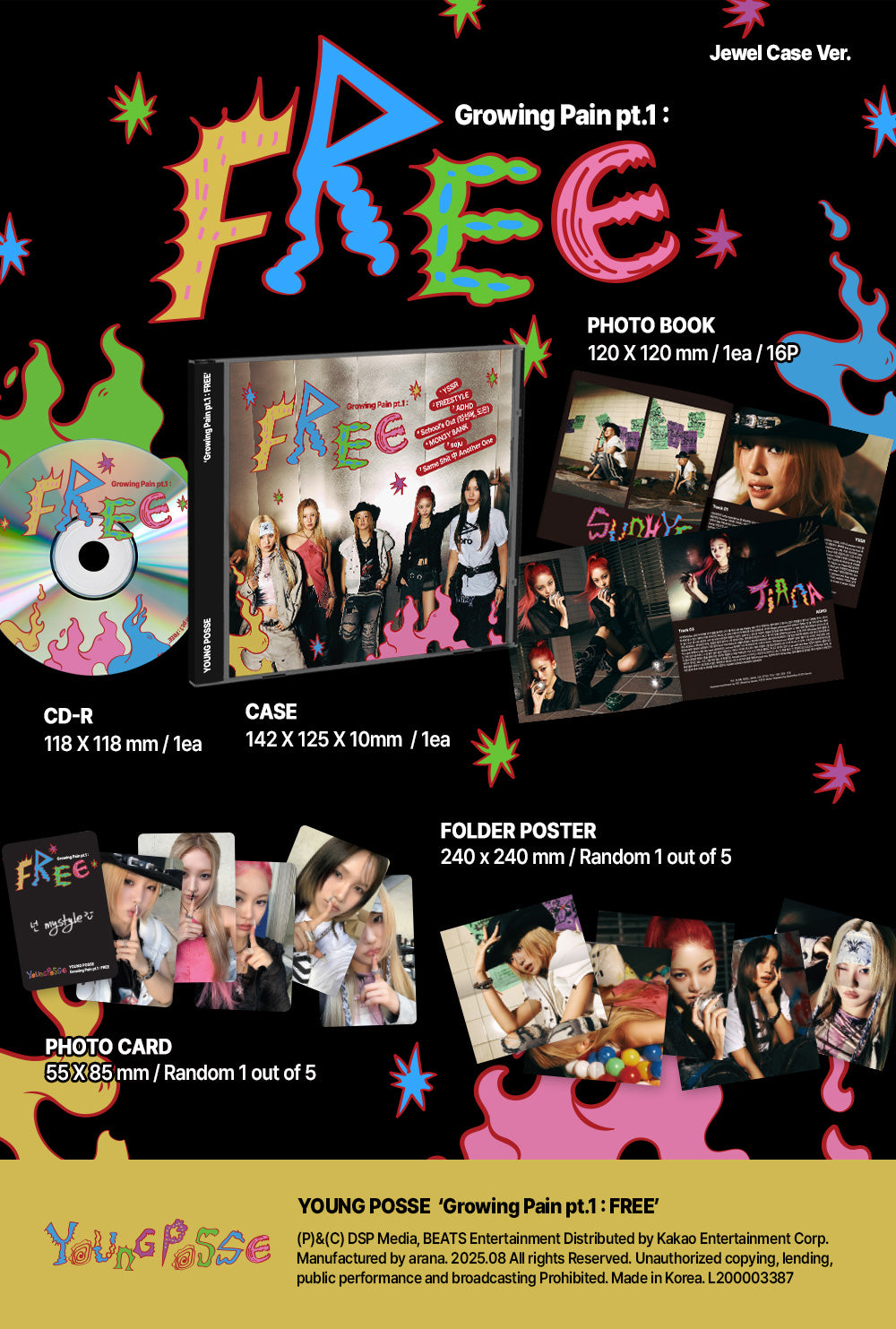 YOUNG POSSE -  Growing Pain pt.1 : FREE  (Jewel Case ver.)