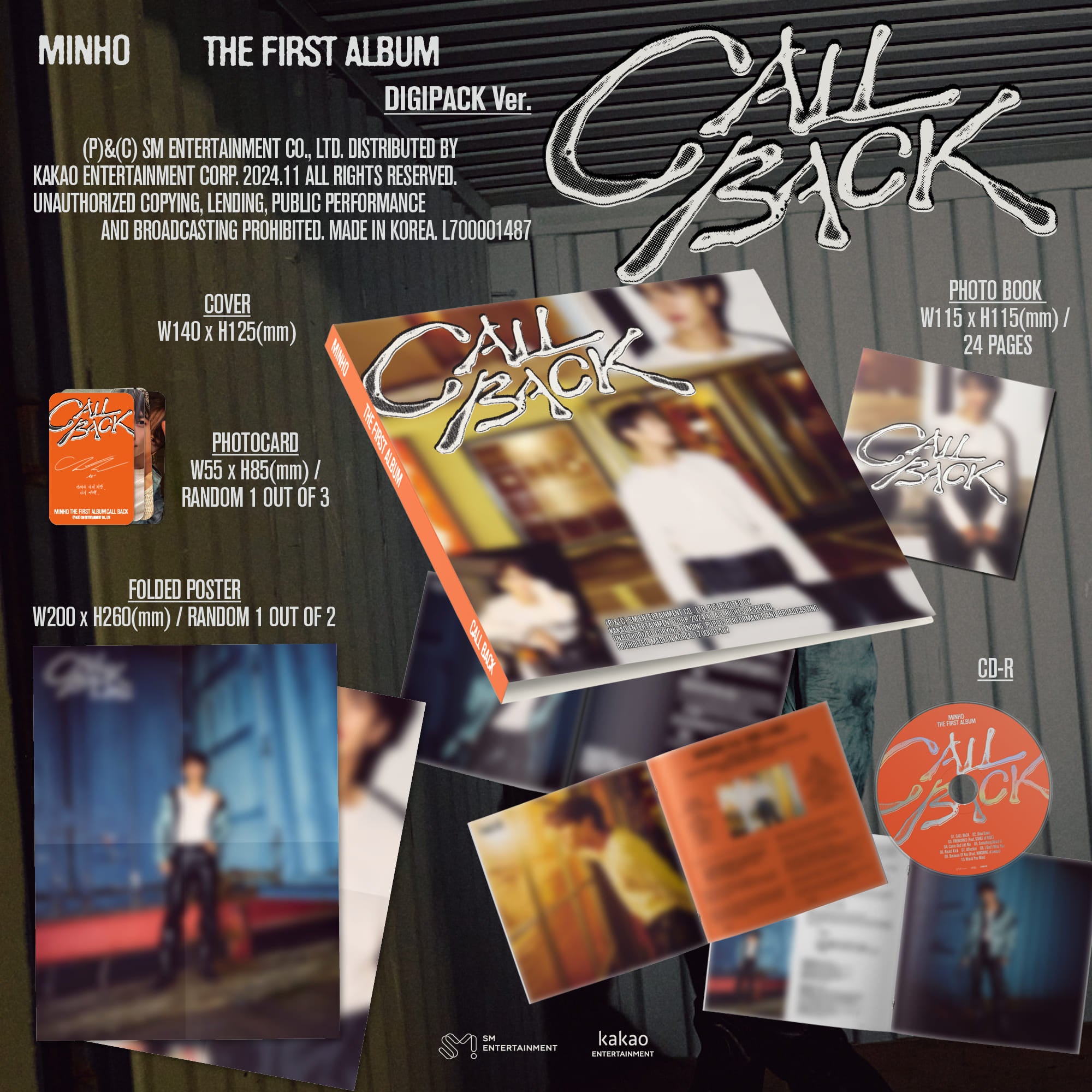 SHINee MINHO - CALL BACK (Digipack ver.)