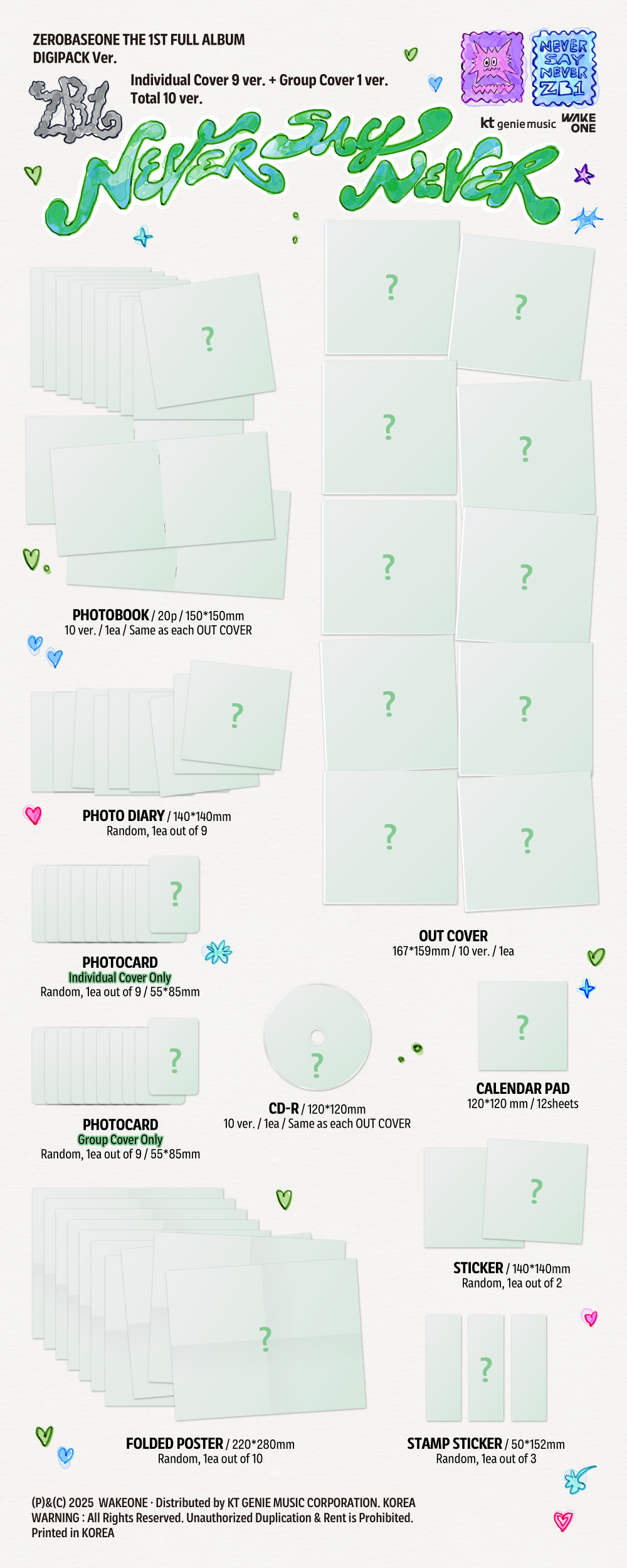 ZEROBASEONE - NEVER SAY NEVER (Digipack ver.)