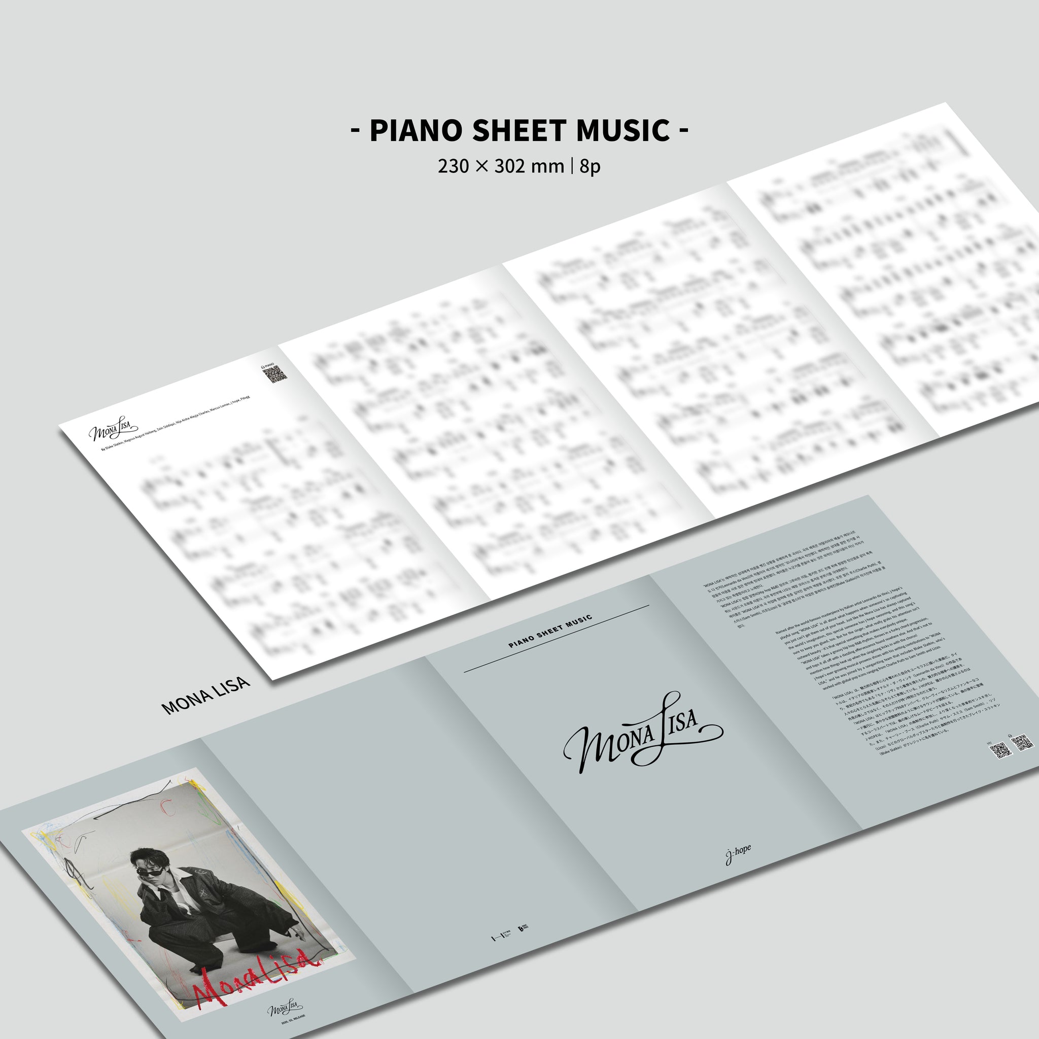 BTS J-HOPE - PIANO SHEET MUSIC : j-hope (Package)
